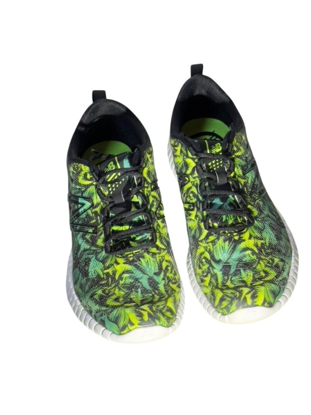 NEW BALANCE Women's Flexonic Green Black Patterned Athletic Running Shoes Size 8 - Picture 2 of 8